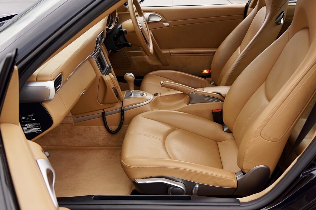 leather seats in sports car